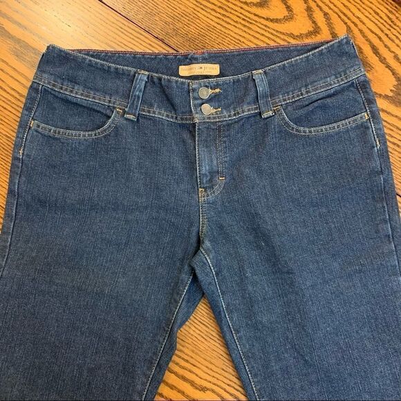 Tommy Jeans Flare Dark Wash Jeans 13 Double Button Y2K 2000s - Picture 4 of 12
